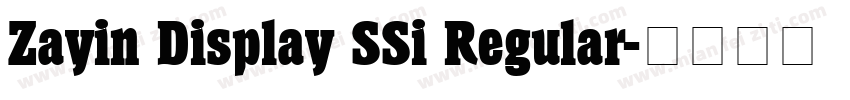 Zayin Display SSi Regular字体转换